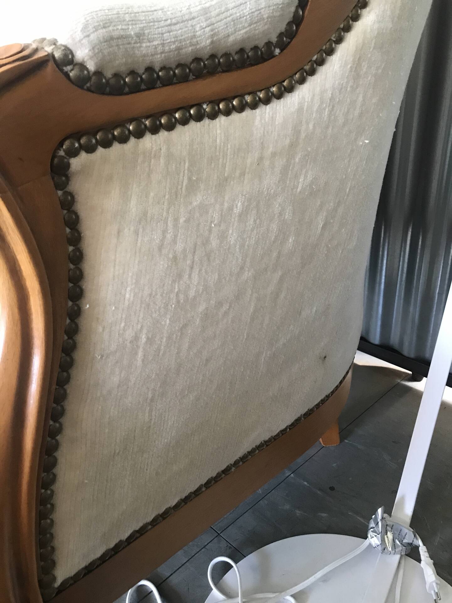 Louis XV style three-seater basket sofa