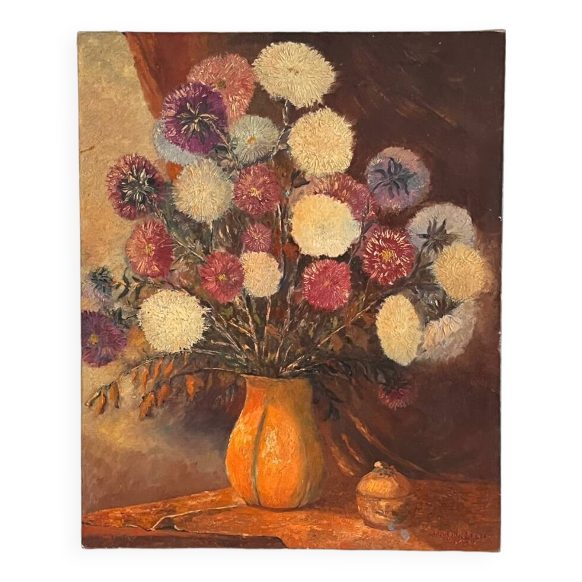 Oil painting bouquet of flowers