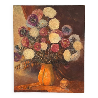 Oil painting bouquet of flowers