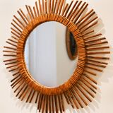 Rattan sun mirror