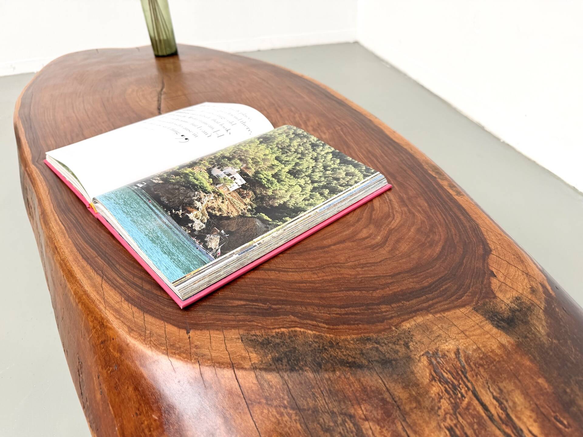 Organic Coffee Table "Slab" in Solid Exotic Wood