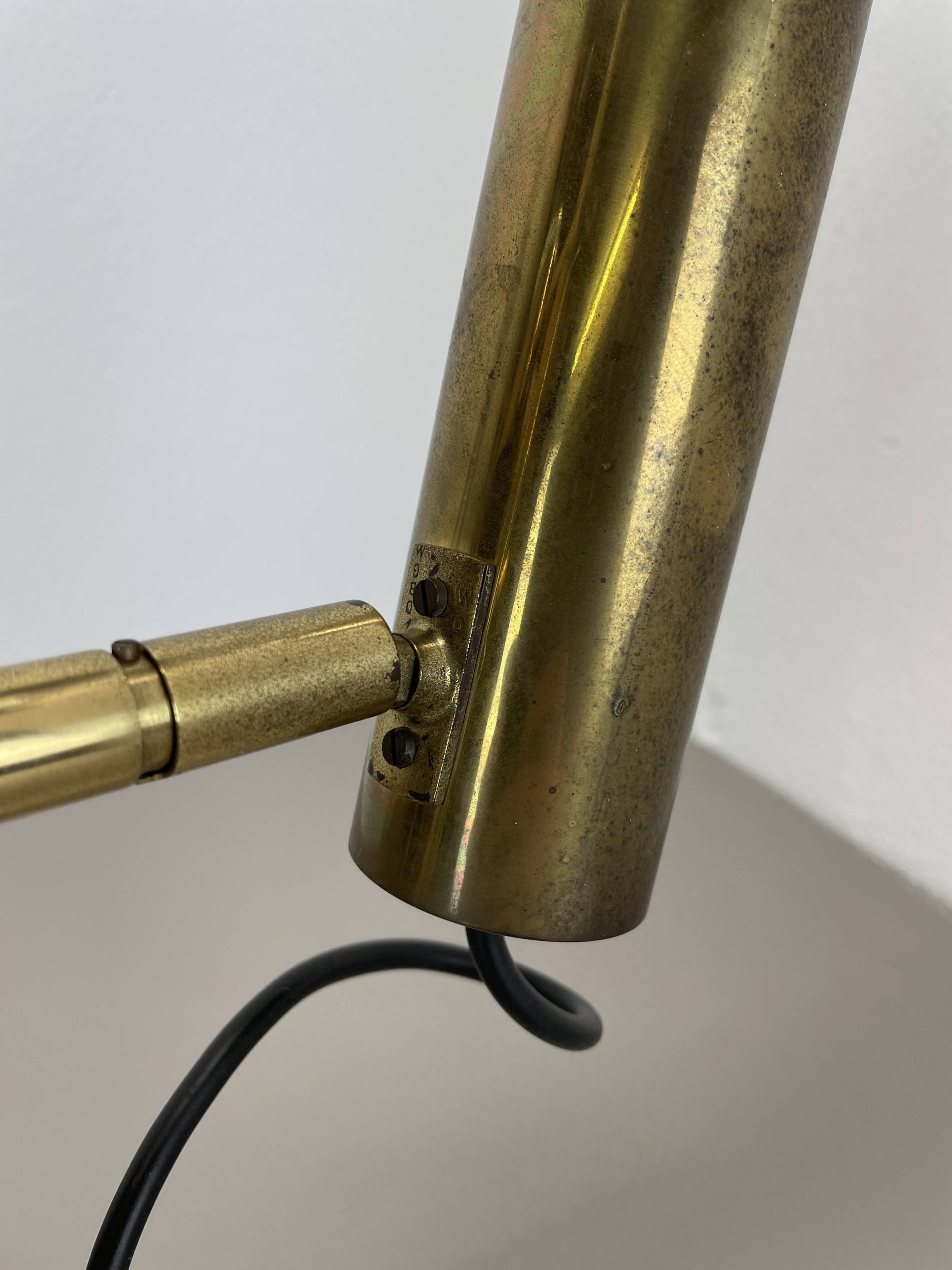 Unique 3-spot brass ceiling light koch and lowy style omi lighting germany, 1970