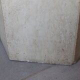 Faceted saddle in vintage travertine