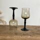 6 small luminarc smoked stemmed glasses