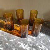 5 amber glasses