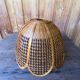 Rattan and cane lampshade in the shape of a flower from the 1970s.