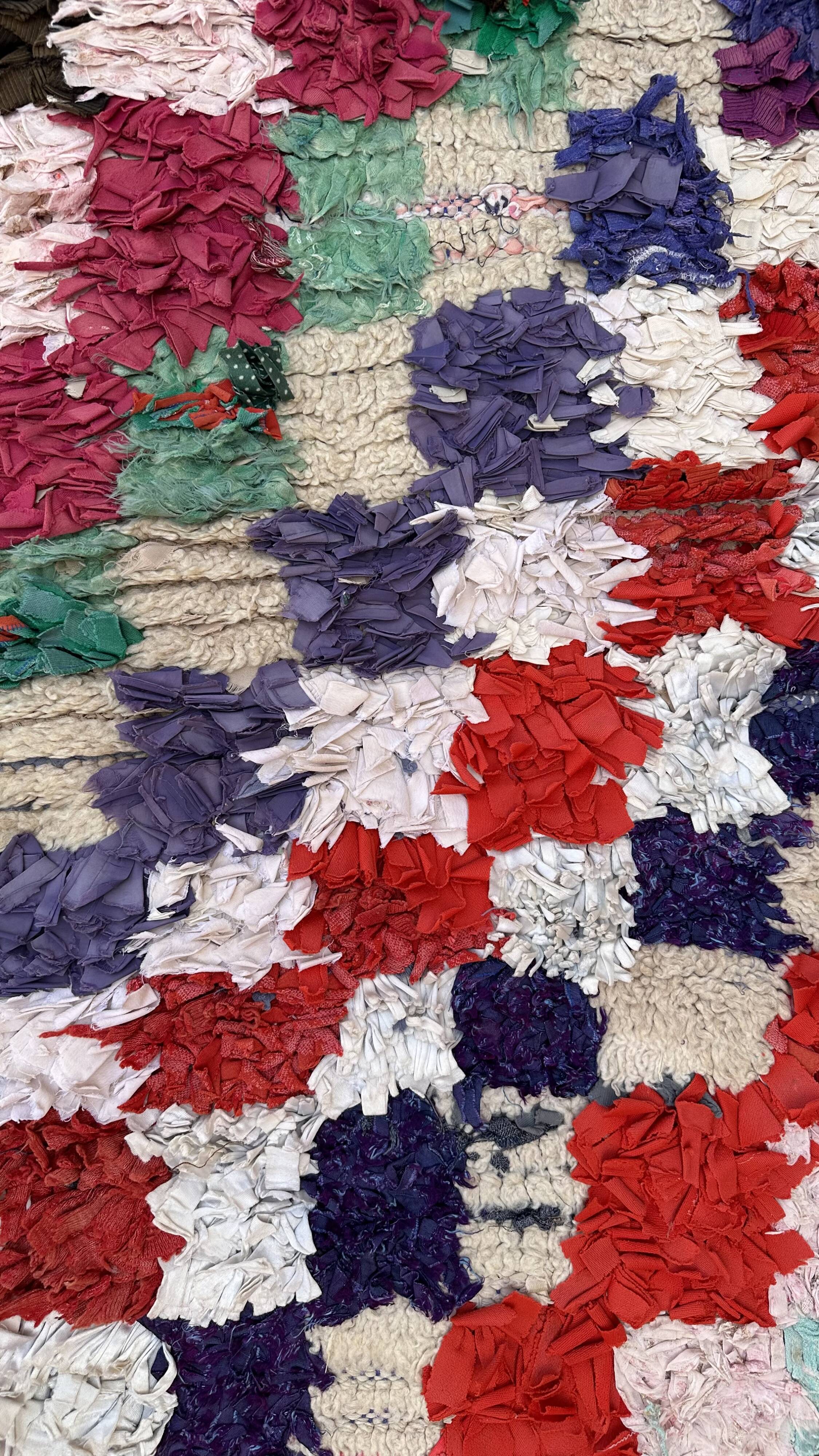 Tapis Marocain Boucherouite coloré - 74 x 185 cm