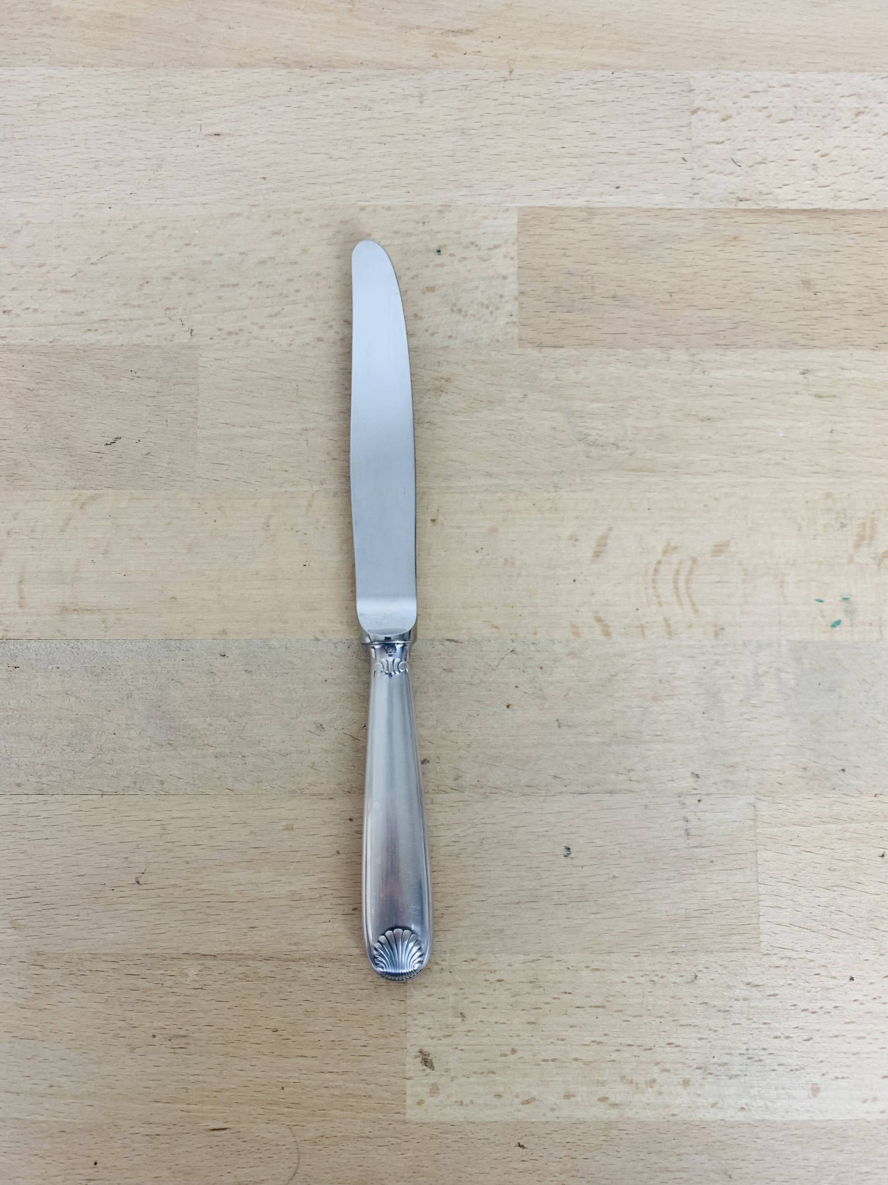 Christofle, 12 Vendôme model dessert knives, silver-plated metal