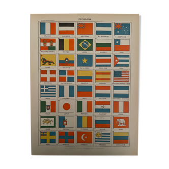 Lithograph engraving on the flags of 1897