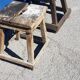 2 wooden stools