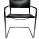 Ensemble vintage de 6 chaises à structure tubulaire Mart Stam design cuir