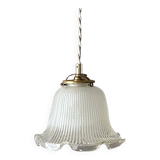 Holophane glass pendant light