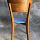 Pair of vintage bistro chairs in wood and light blue vinyl