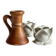 Lot bougeoirs porcelaine et grès vintage