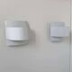Pair of vintage wall lights, white lacquered metal, Peter Celsing Sweden 1960