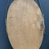 Large French Napoleon III Period Oval Bronze Wall Mirror, 19th Century