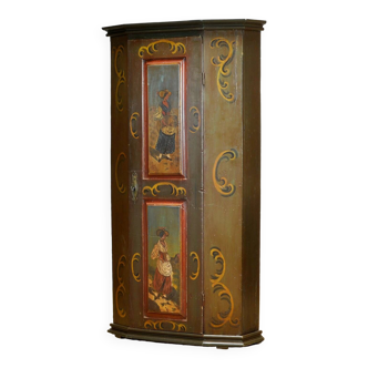 Antique german hand painted cabinet, circa 1850