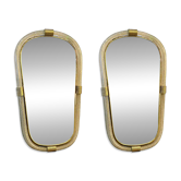Italian Murano Glass Mirror Pair with Gold Leaf and Torciglione Design