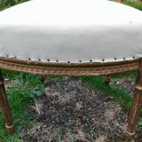 Banquette ancienne style louis xvi avec ses deux chaises