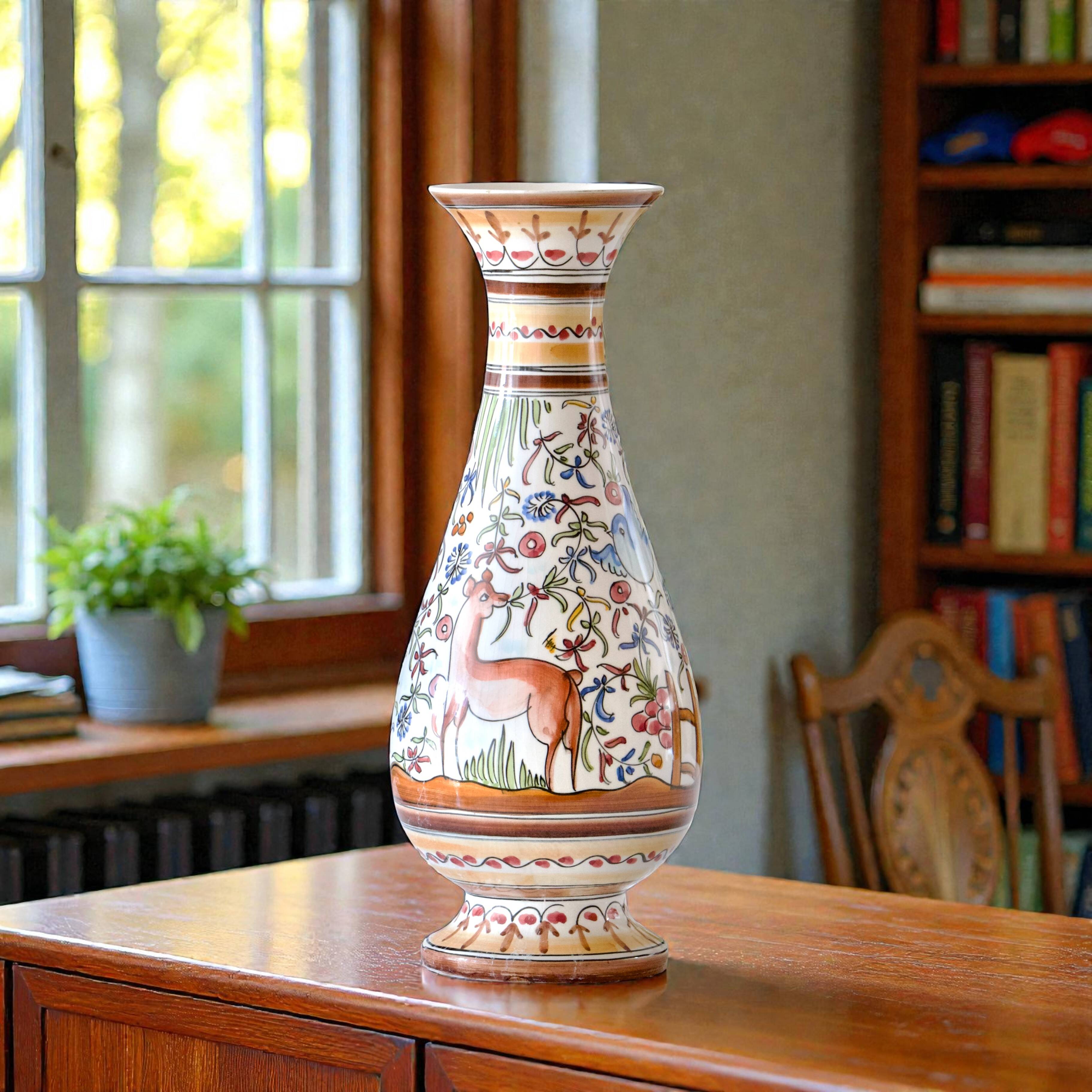 Large handcrafted Coimbra vase, hand-painted, unique piece