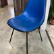 Eames Herman Miller vintage 70s blue vinyl fiberglass chair