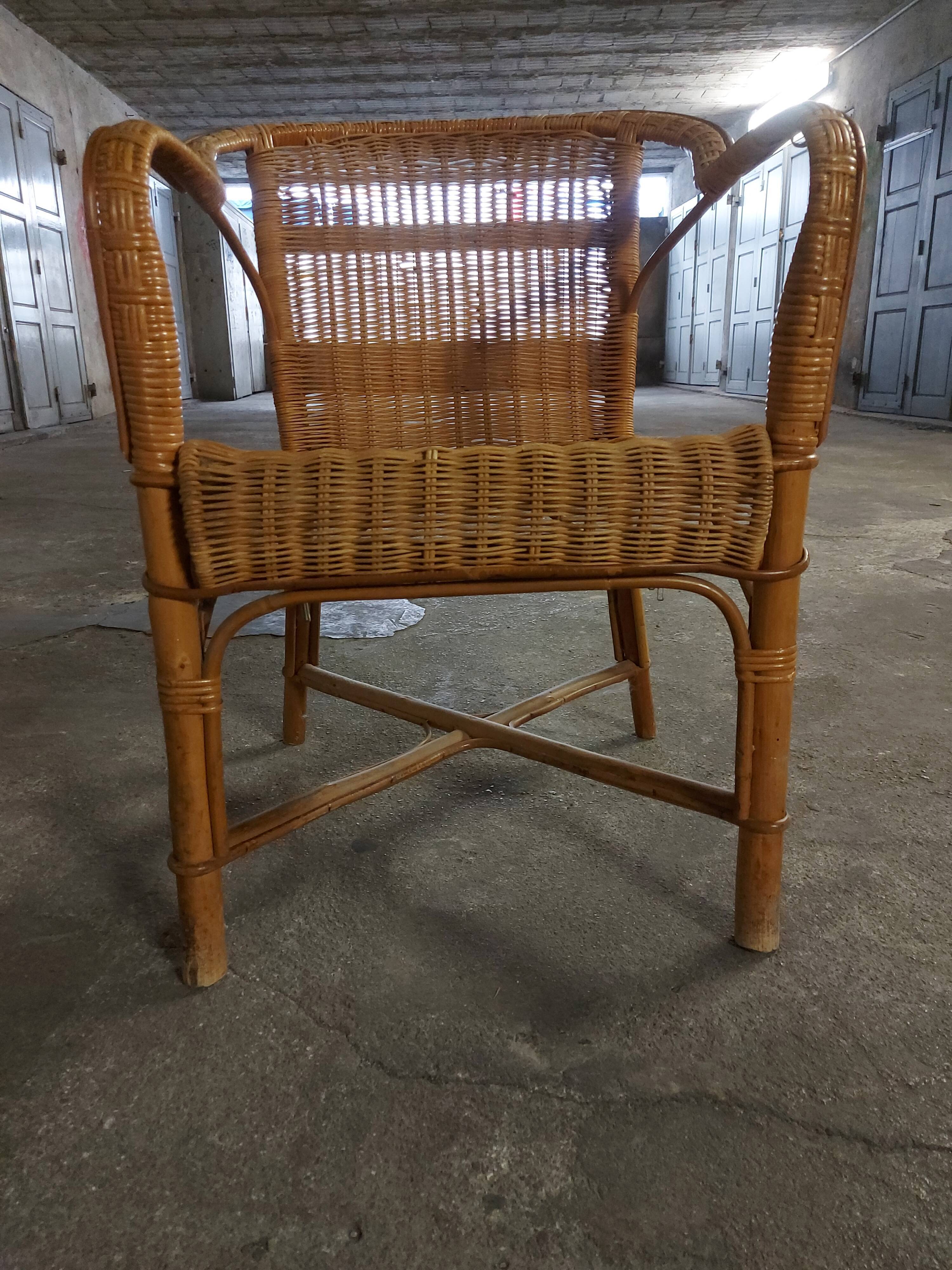 Vintage rattan armchair
