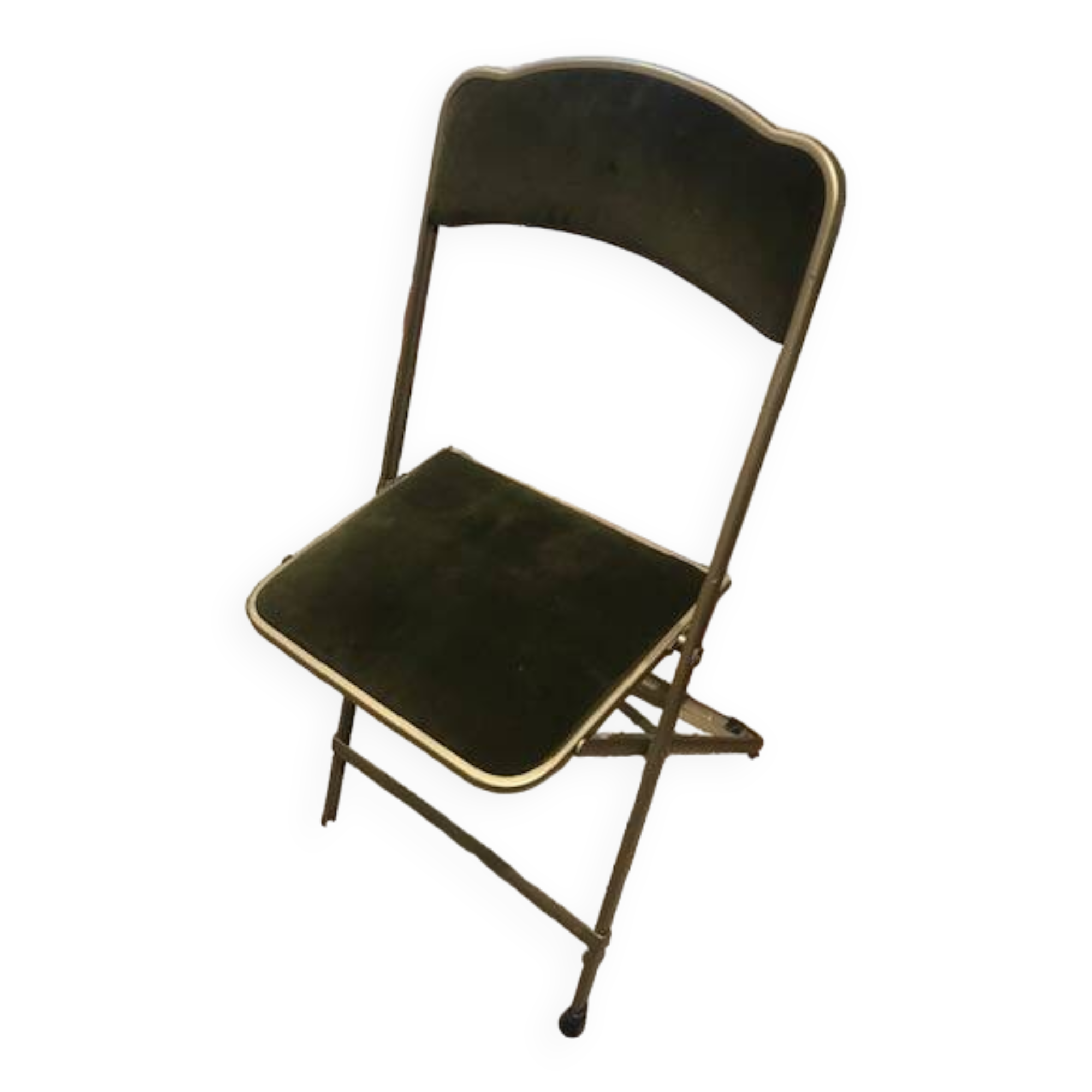 Pair of folding velvet chairs "Opera"