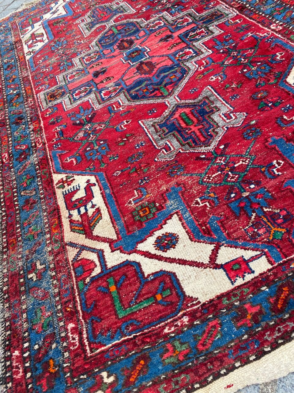 Ancient Persian carpet Hamadan handmade 108x192 cm
