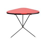 Rare expo 58 red tripod plant table side table royco triangular 49cm