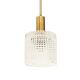 Mid-Century Scandinavian Brass & Crystal Glass Ceiling Lamp by C. Fagerlund