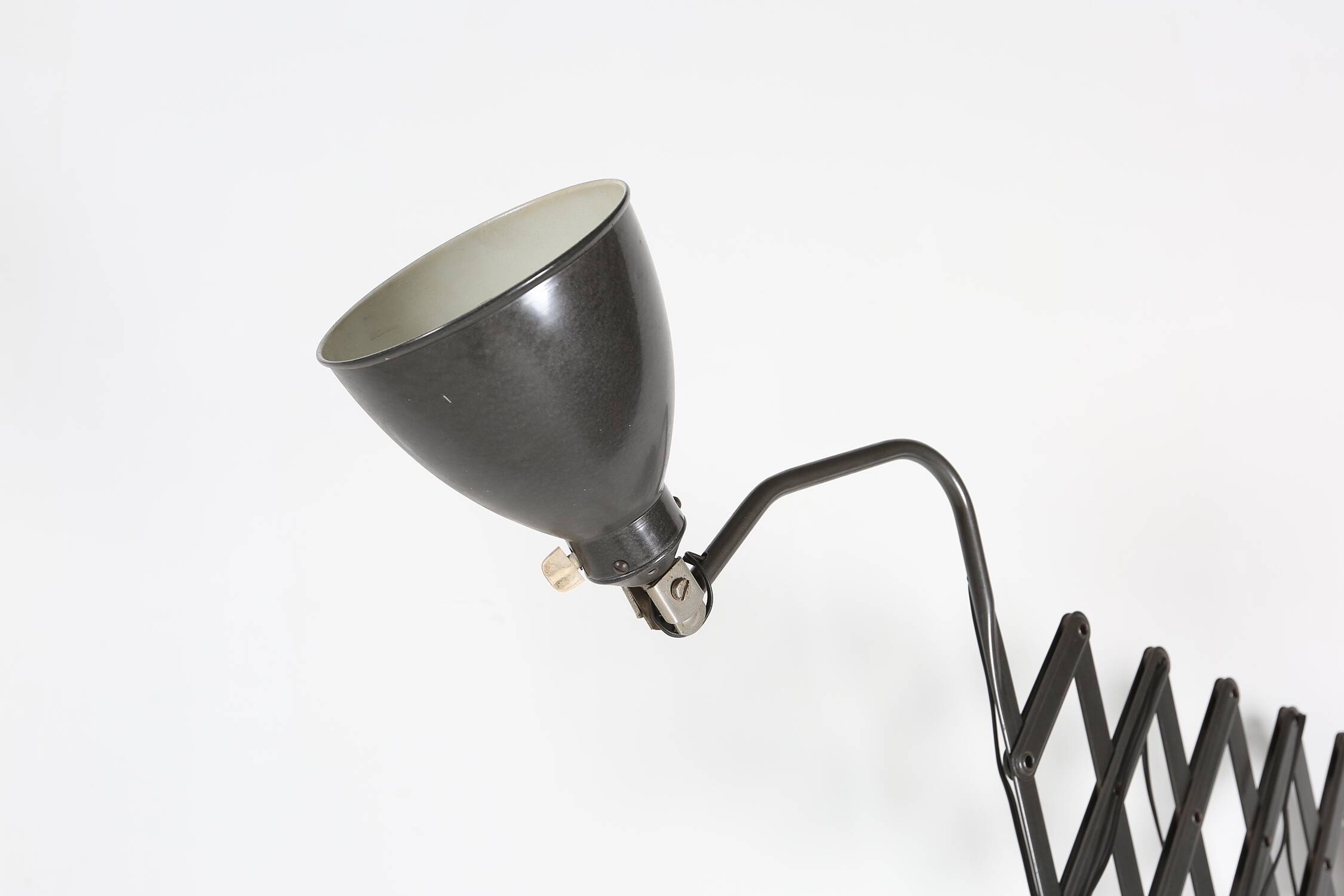 Bauhaus black metal agi belgium scissor wall lamp ca. 1920