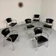 6 black leather and chrome metal chairs Brayton International vintage sa