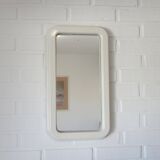 Miroir mural en plastique blanc style Space Age vintage Mid-Century Modern (MCM), Yougoslavie, années 1970