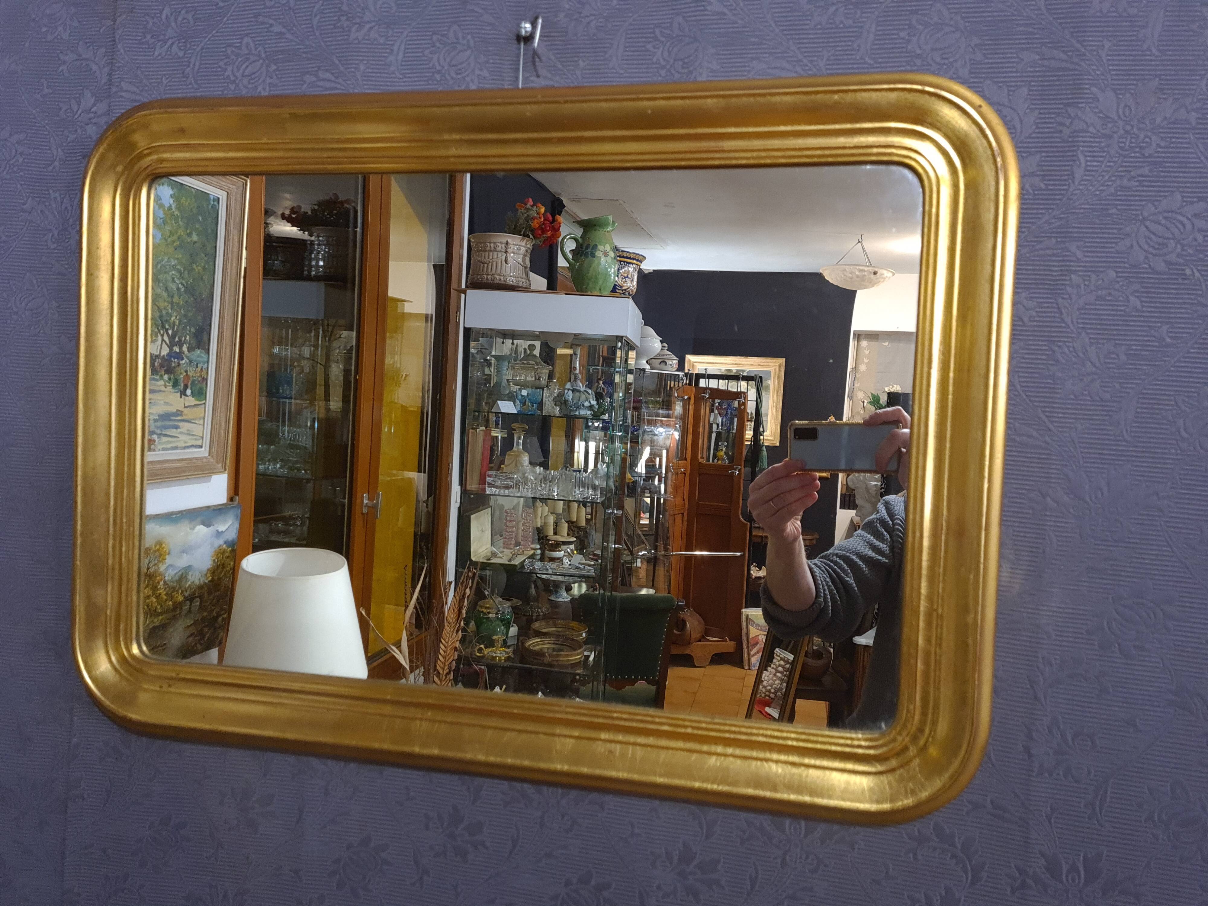Golden vintage mirror, 73x52 cm