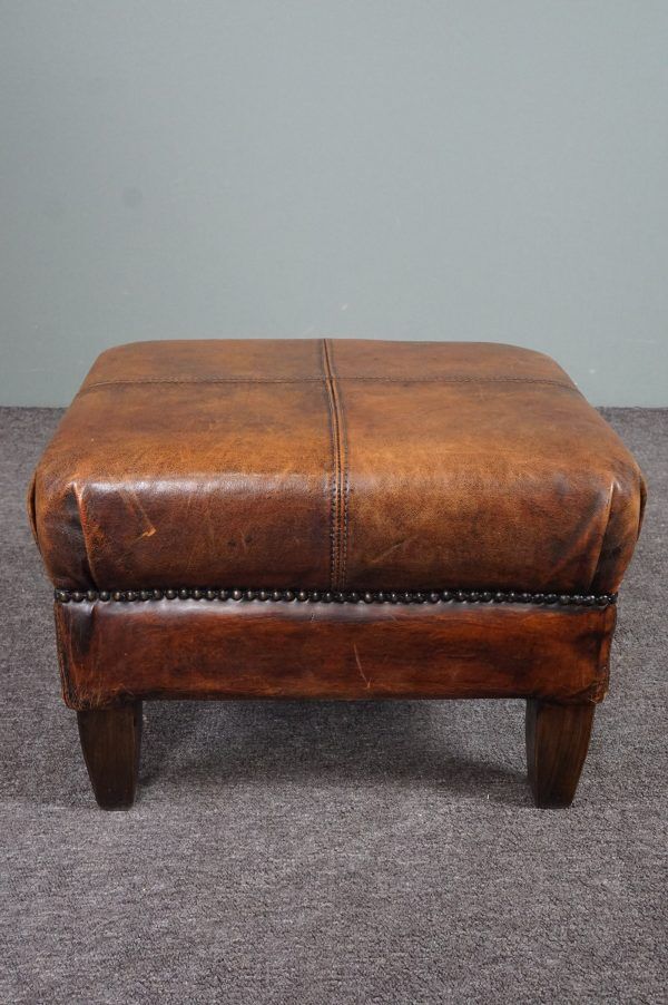 Sheep leather armchair + ottoman