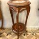 Art Nouveau wooden and marble stool