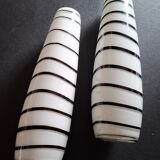 Set of 2 handcrafted opaline vases