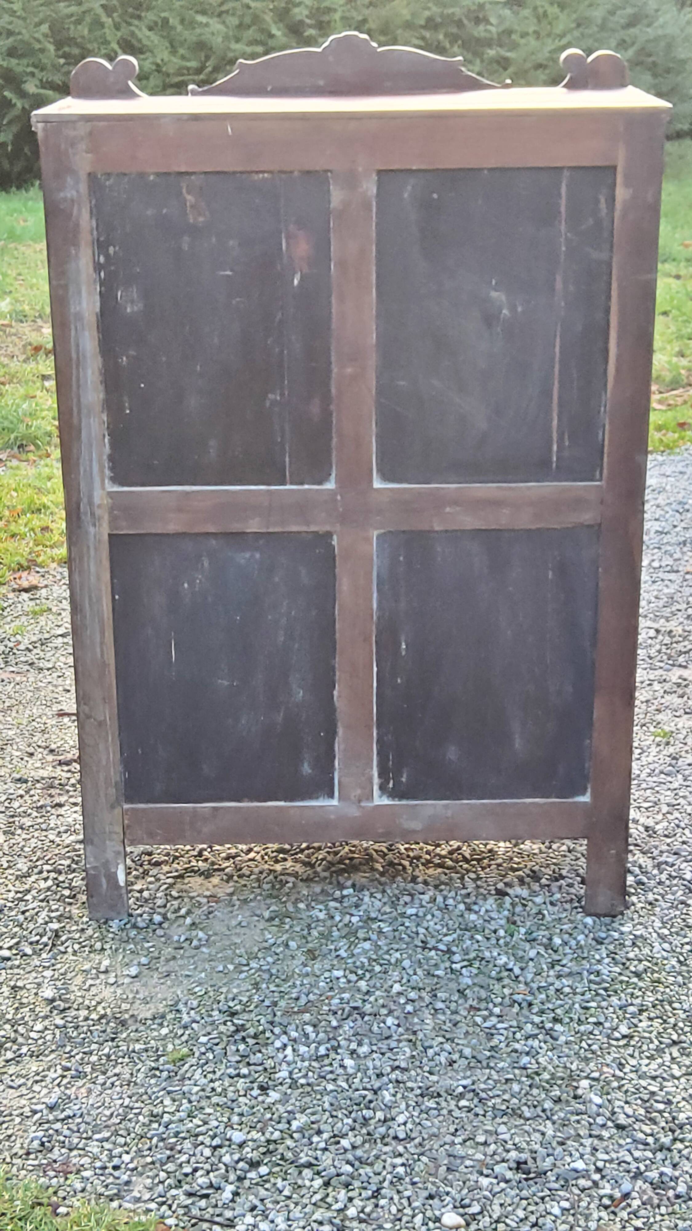 Library in solid oak and walnut, late 19th century