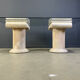 Vintage tessellated stone pedestal dining table by Maitland Smith, 1970s