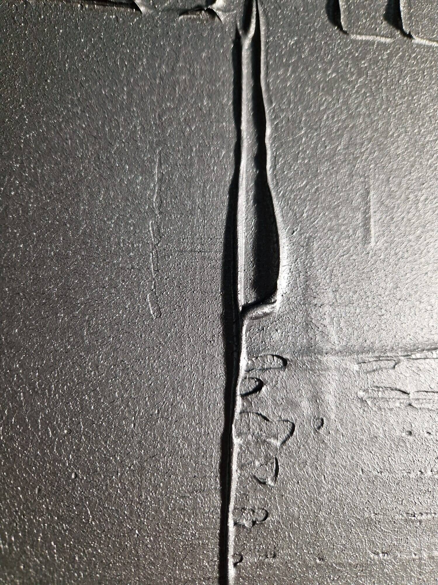 Minimalist monochrome abstract painting in black