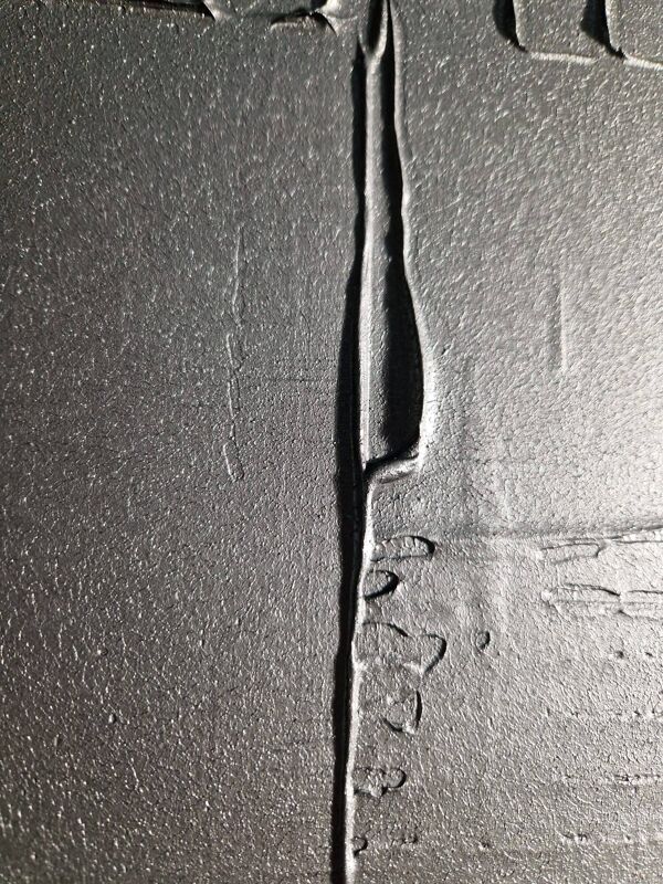 Tableau peinture abstraite monochrome minimaliste noir