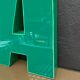 Old letter in metal and plexiglass, industrial decoration