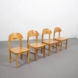 Ensemble de quatre chaises de salle à manger Rainer Daumiller en bois de pin, 1970s