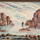 Original Large Swedish Oil on Panel – “Coastal Landscape” – Signed – Vintage & Framed