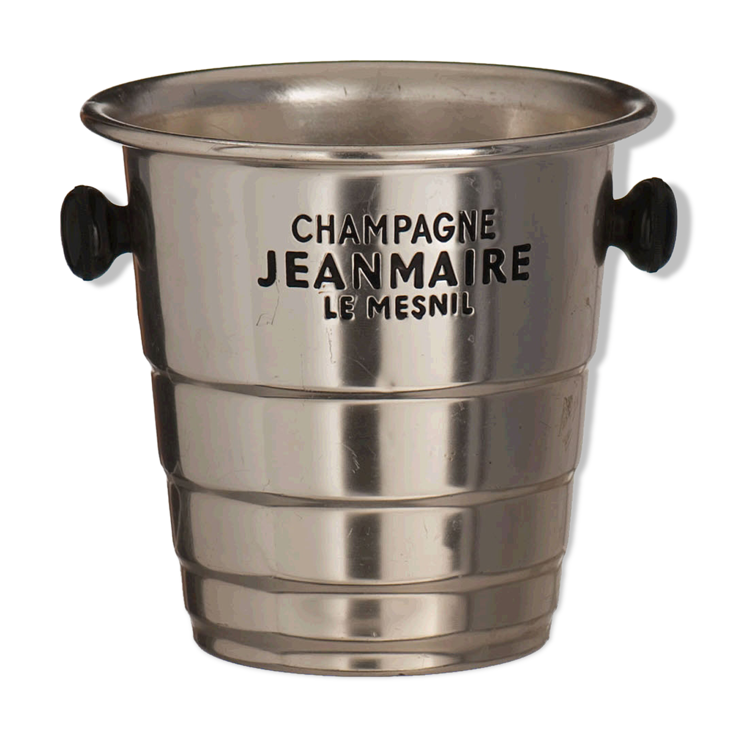 Seau à champagne en aluminium doré poignées bakélite année 60