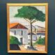 Swedish Oil on Panel – “Tree by the House” by L. Niklasson – Dated 1975 – V