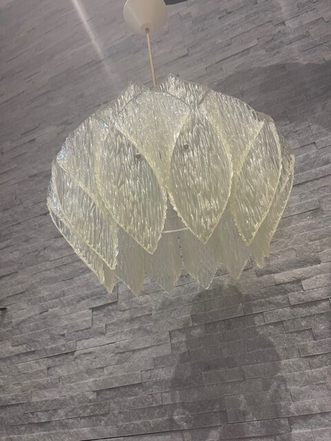 Vintage plexi lucite hanging lamp