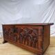 Old Gothic chest 17th century solid oak