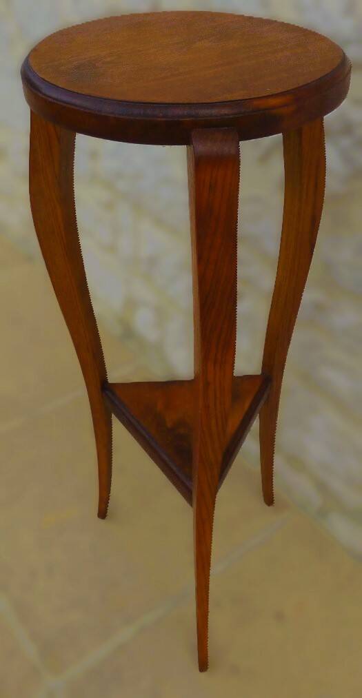 Art deco style pedestal table in beech wood