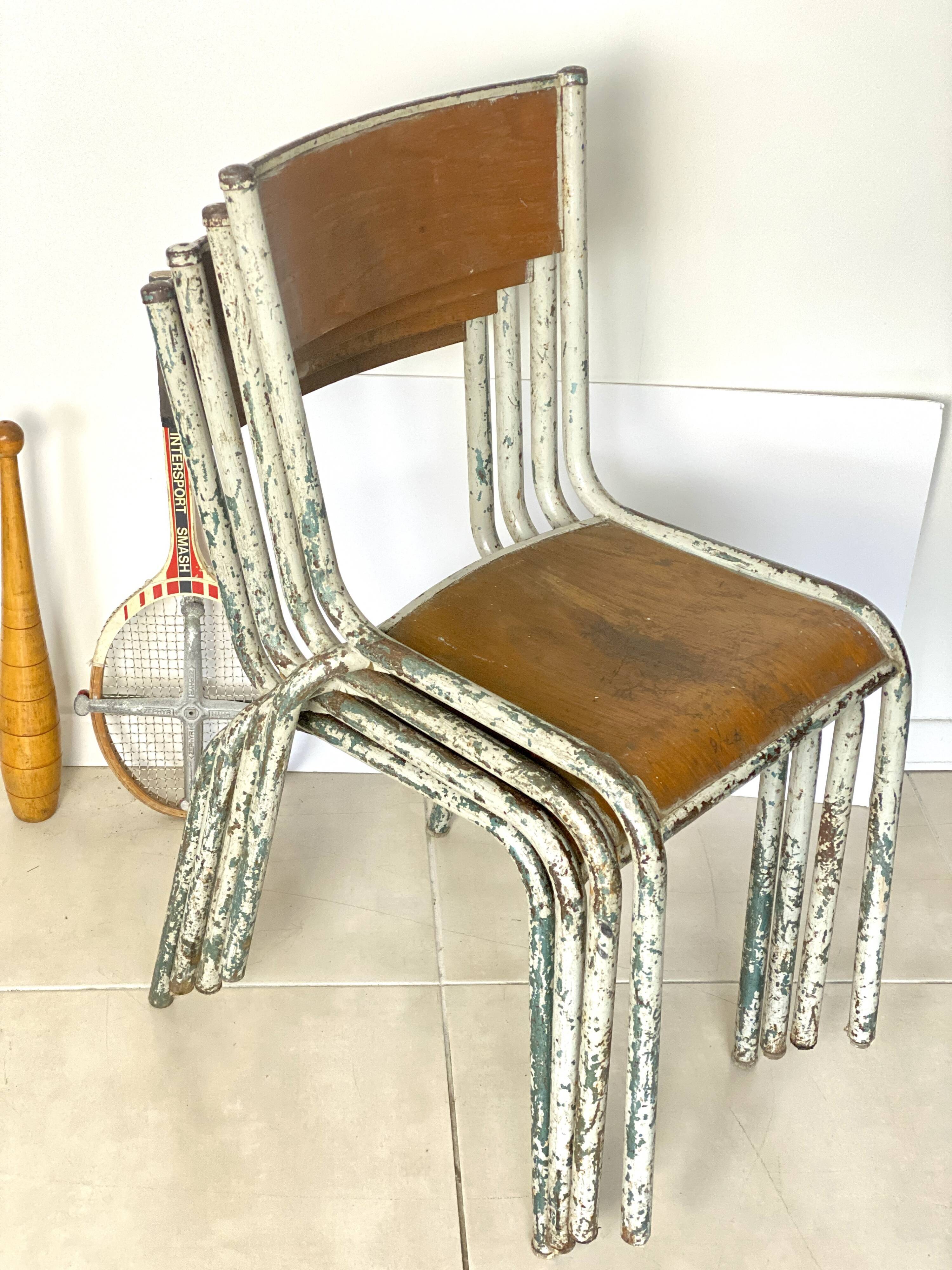 Set of 4 vintage school chairs